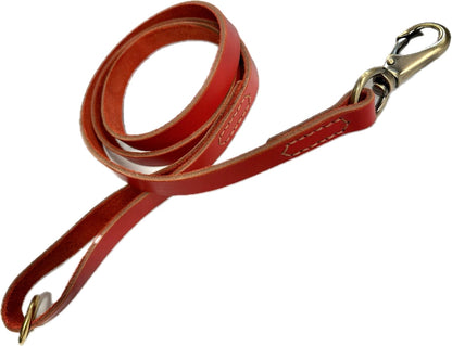 Leather Leash with Brass Hardware & Handlering