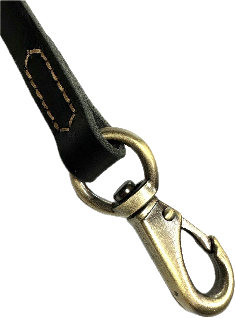 Leather Leash with Brass Hardware & Handlering