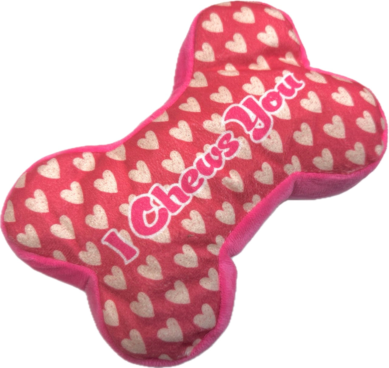 Heart Bone Shaped Dog Toy with Squeek, 7”