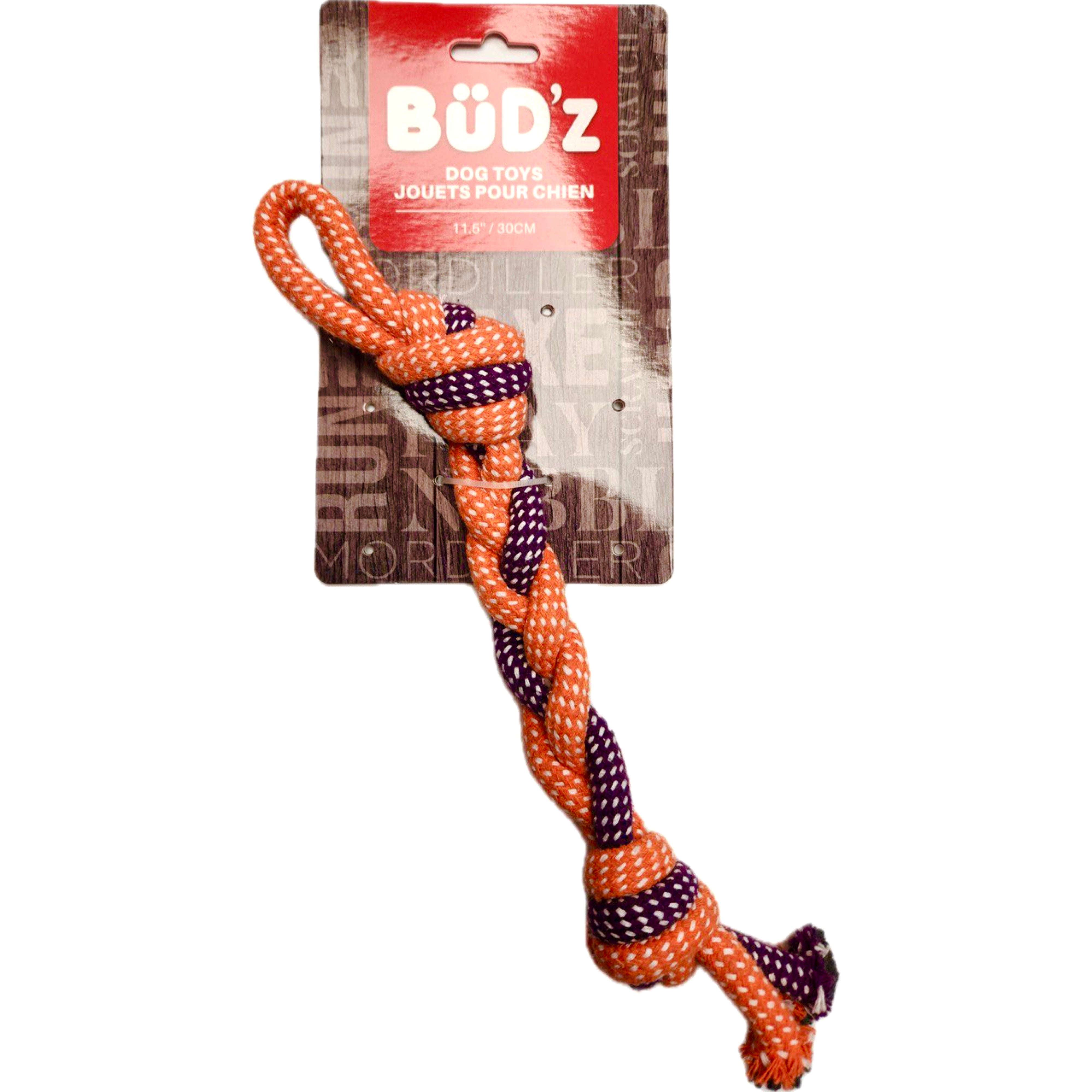 BüD’z Rope Toy Braid with 2 Knots 11.5"