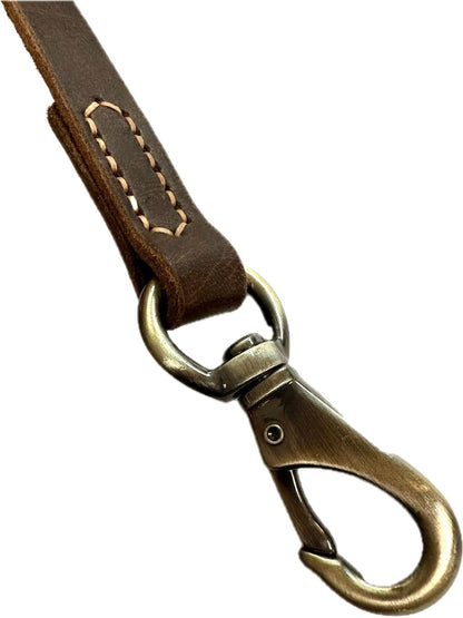 Leather Leash with Brass Hardware & Handlering