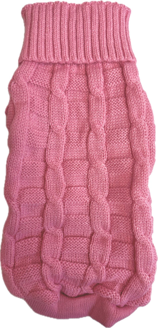 Small Dog Pink Knitted Turtleneck Sweater