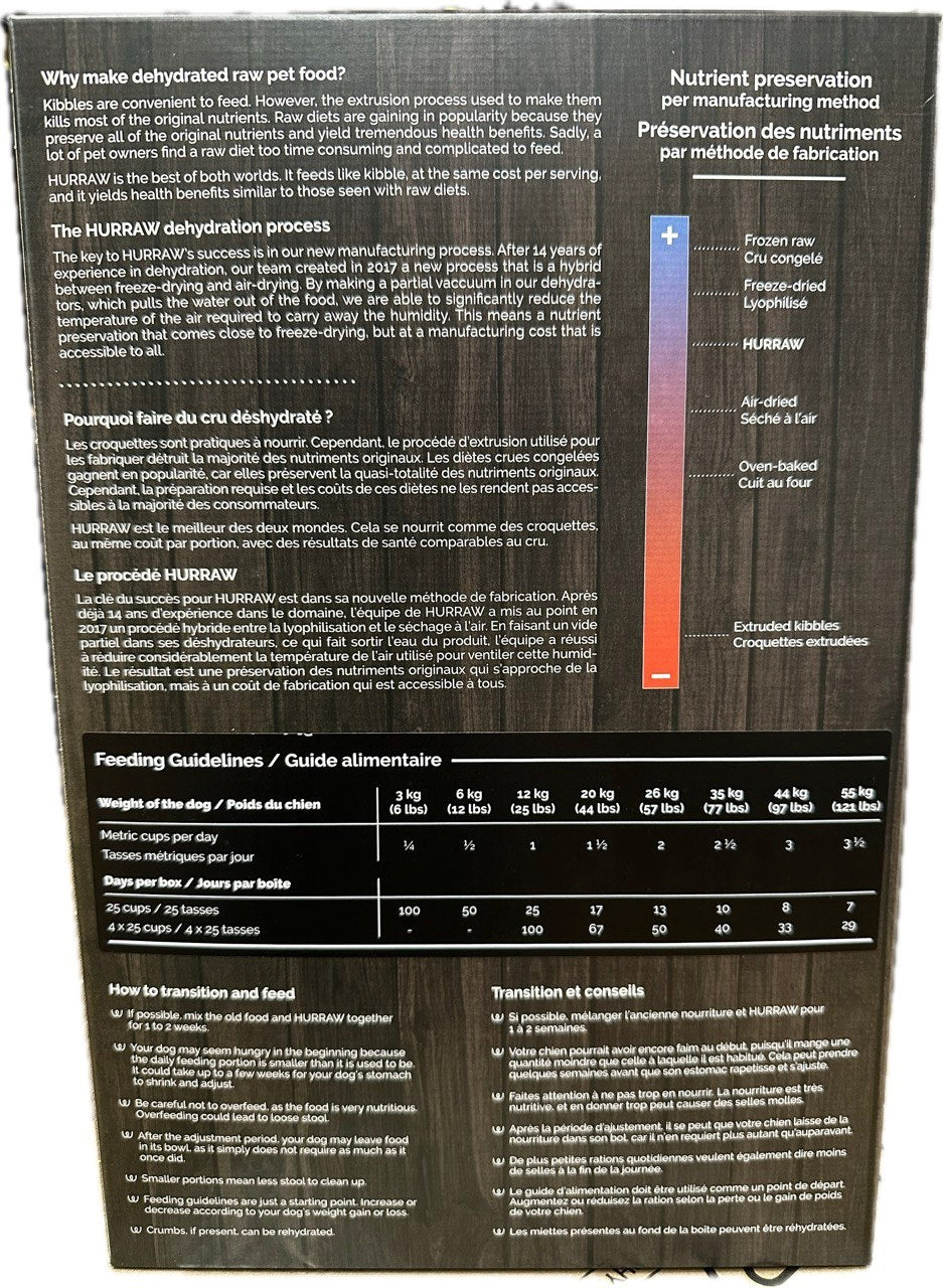 HURRAW Dehydrated Raw Dog Food, Grain Fed Chicken