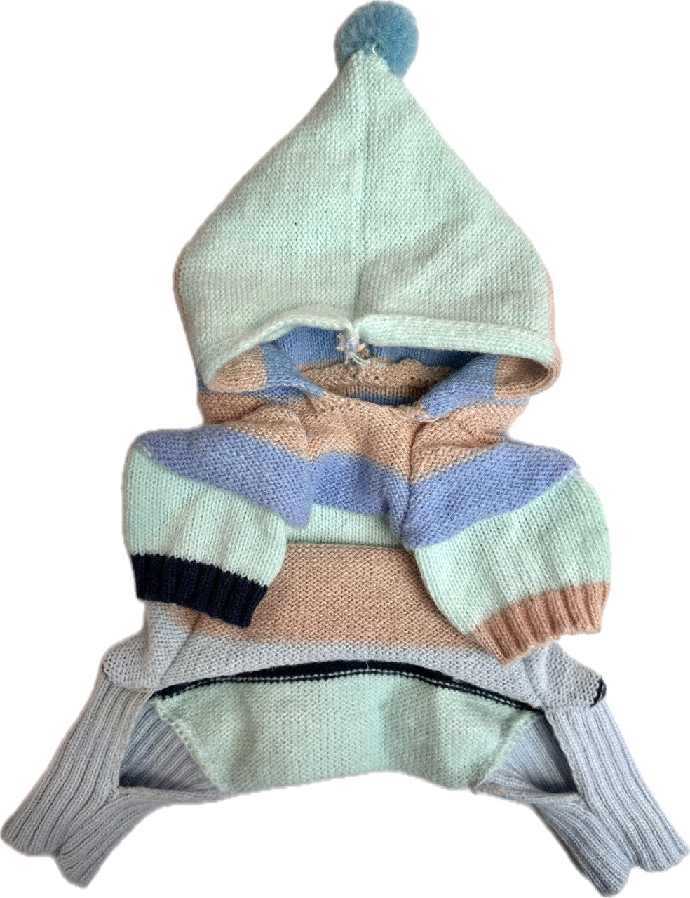 Pet Knitted Four Legged Sweater with Hood 12"