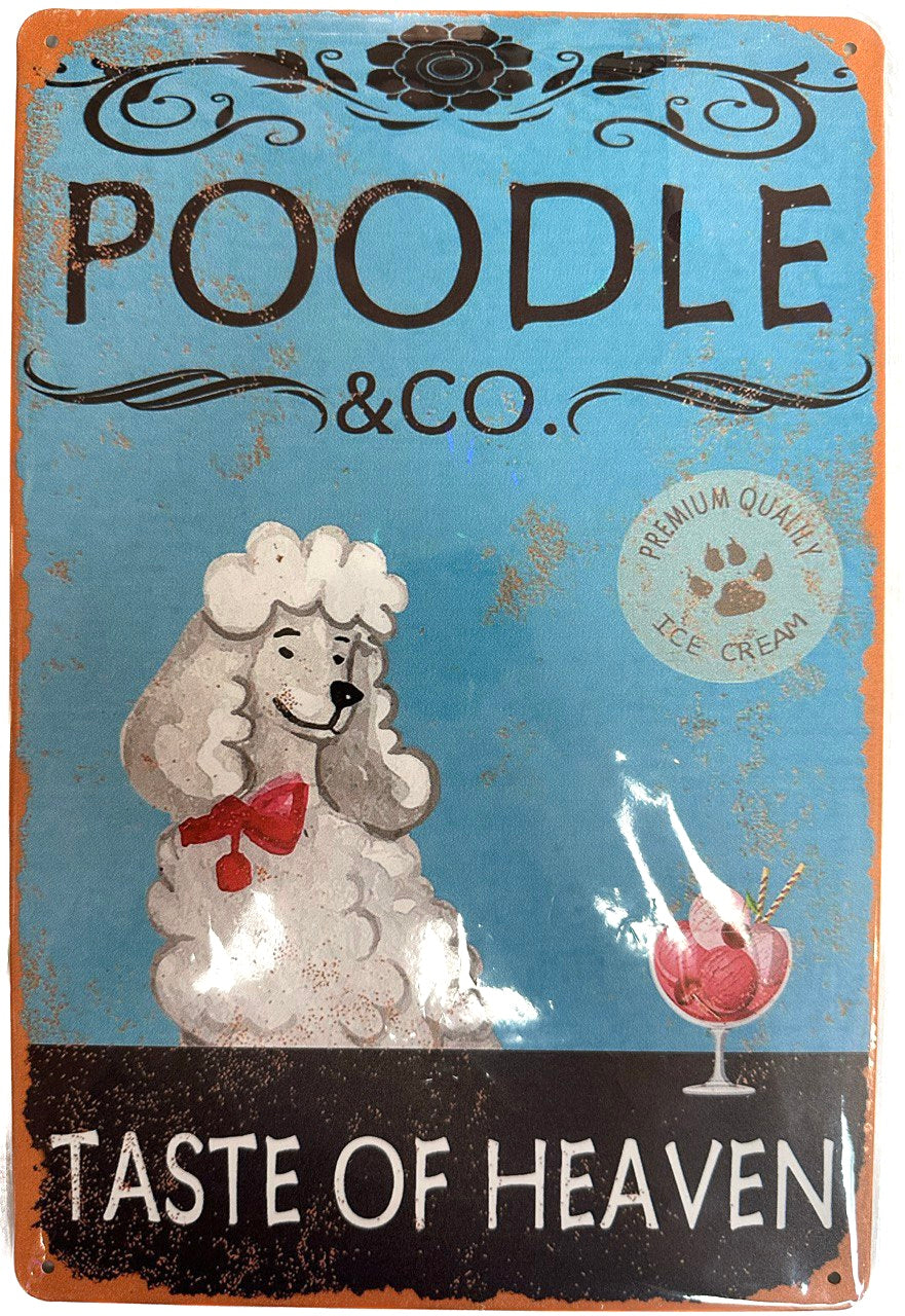 Metal “Poodle & Co. Taste Of Heaven” Picture, 8x12