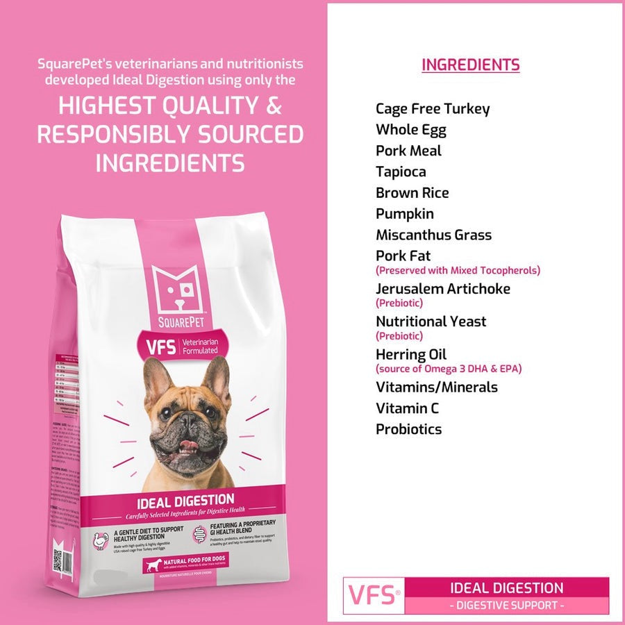 SquarePet VFS Veterinarian Formulated - Ideal Digestion - Natural Food for Dogs (4.4lbs)