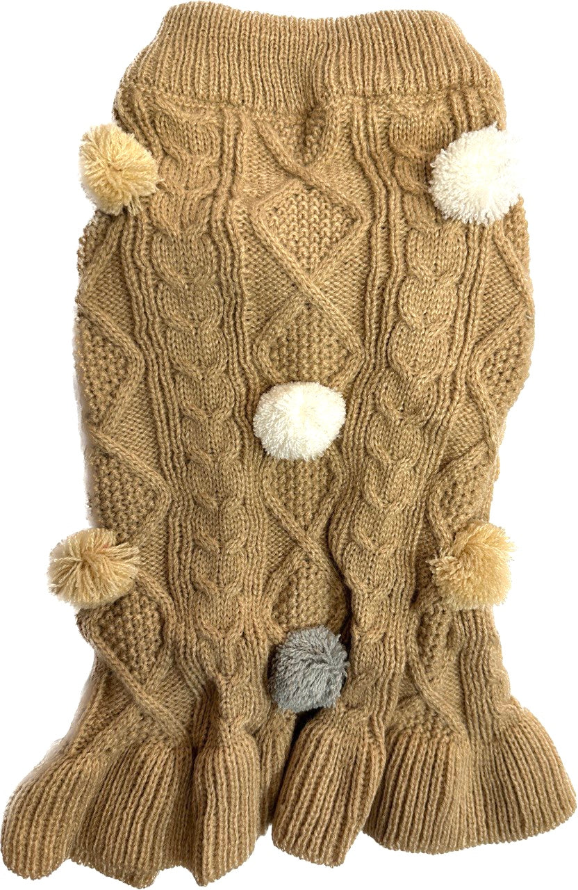 Knit Sweaters with Pom Poms