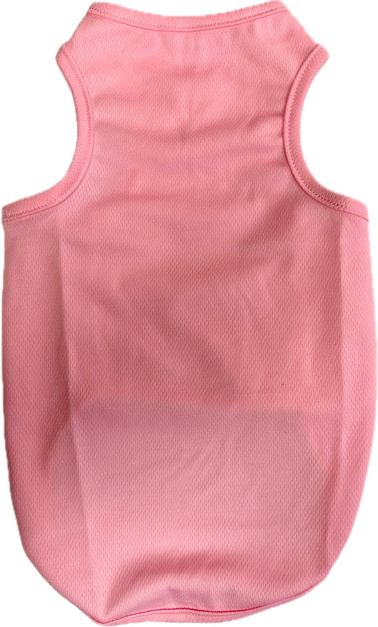 Pink Plain Athletic Sleeveless Mesh Shirt