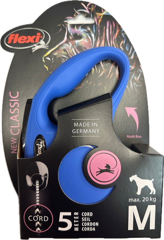 Flexi Classic Blue (Corded), Medium, (Max 20kg)