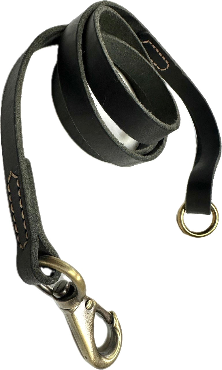 Leather Leash with Brass Hardware & Handlering