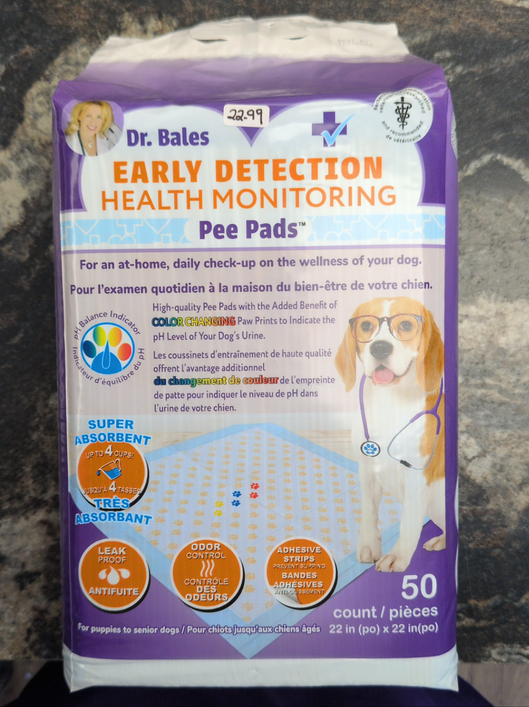 Dr. Bales Early detection health monitoring Pee Pads (100 Pads)