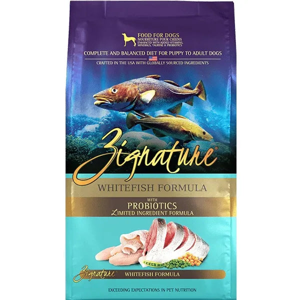 Zignature Dog Food, All Life Stages, Whitefish Formula, 25lb