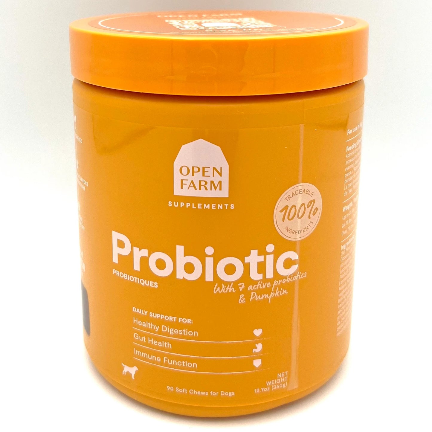 Complément probiotique à mâcher pour chiens avec citrouille pour une digestion saine, une santé intestinale et une fonction immunitaire