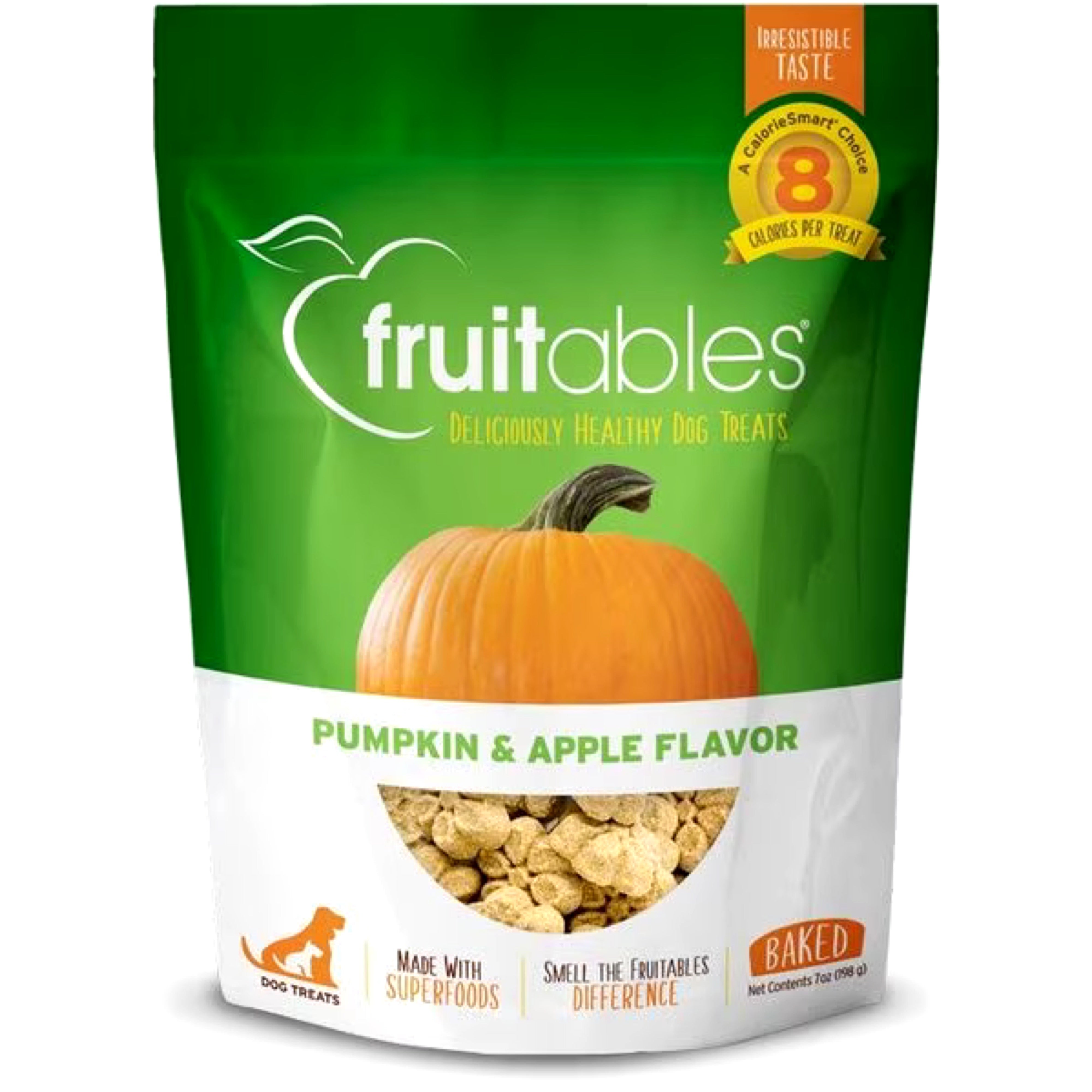 Fruitables Pumpkin & Apple Flavor Dog Treat 7.0z