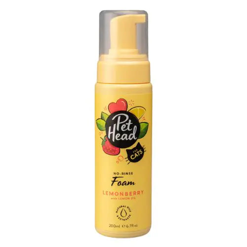 Pet Head Lemonberry No-Rinse Foam for Cats, 200ml