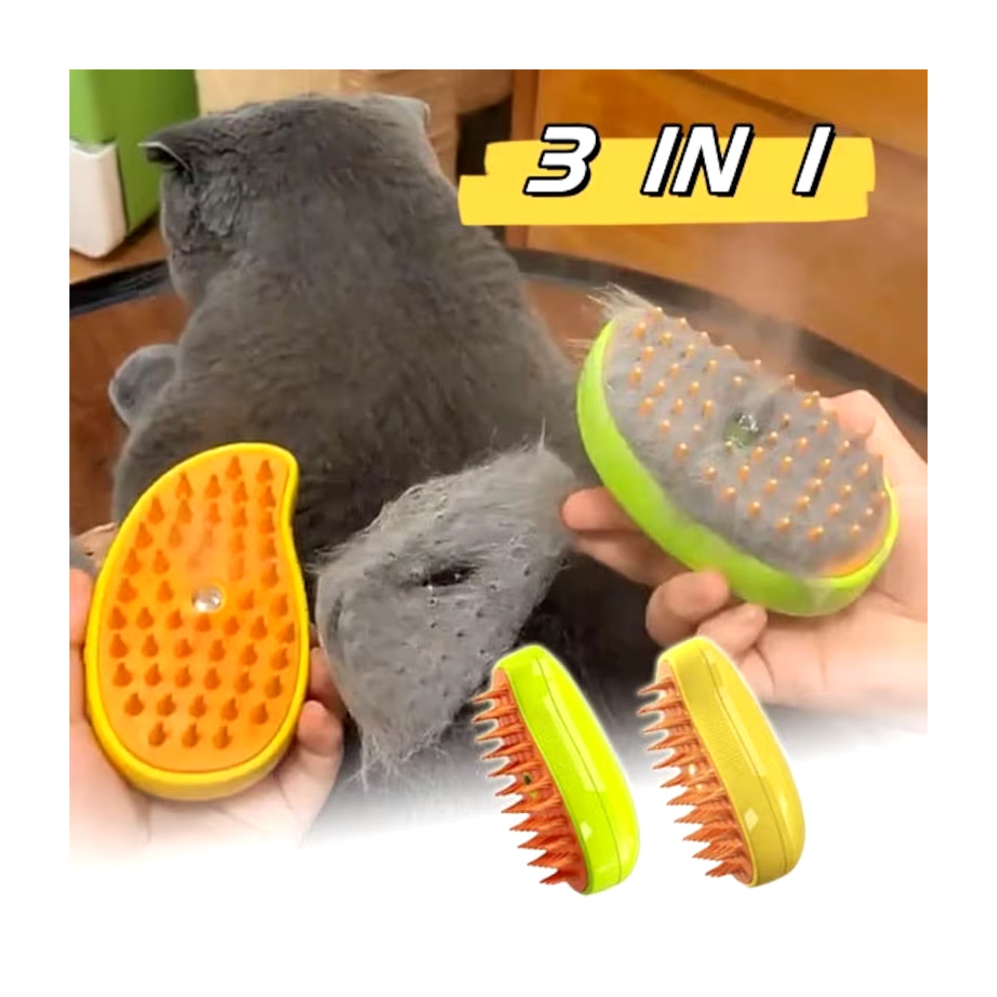 Brosse de massage à jet de vapeur pour animaux de compagnie