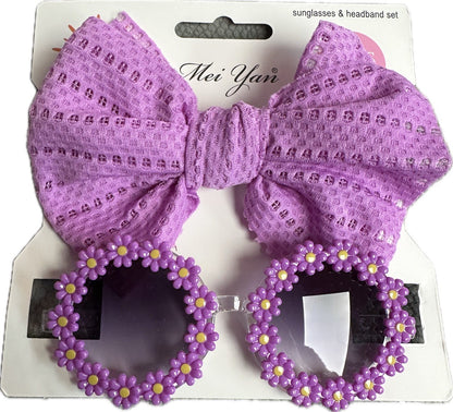 Sun Glasses & Bow Headband, 2 Piece Set