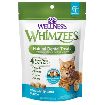 Whimzees Gâteries dentaires naturelles pour chat, poulet et saumon, 2 oz 