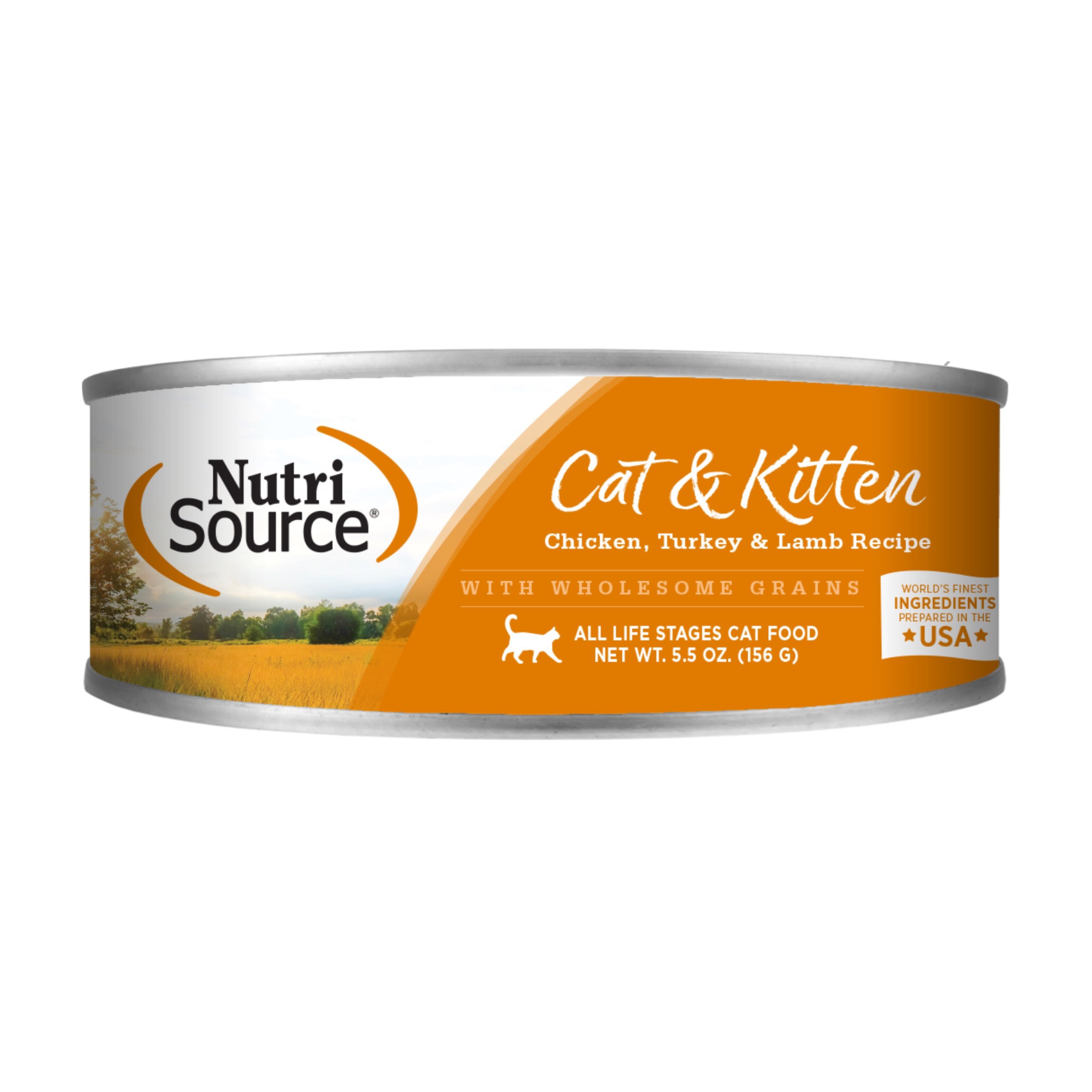 NutriSource Cat & Kitten Chicken, Turkey & Lamb Recipe With Wholesome Grains Canned Cat Food - 5.5oz