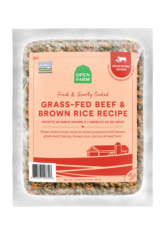 Open Farm - Grass-Fed Beef & Brown Rice Gently Cooked Recipe, 16oz