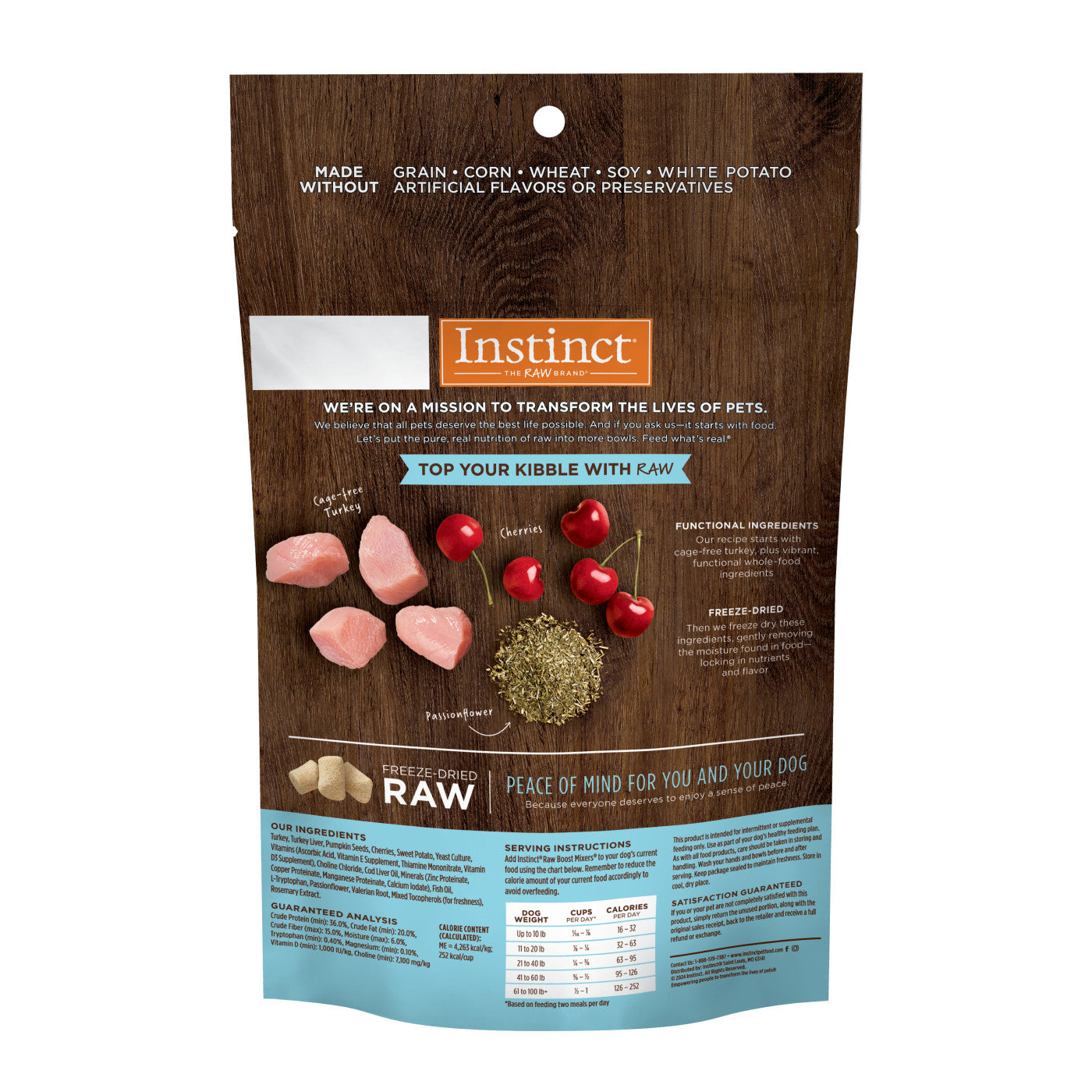 Instinct Raw Boost Mixers Tranquility Dog Food Topper