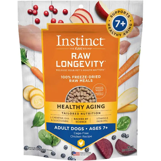 Instinct Raw Longevity Healthy Aging Recipe 100% Freeze Dried Adult 7+ Dog Food