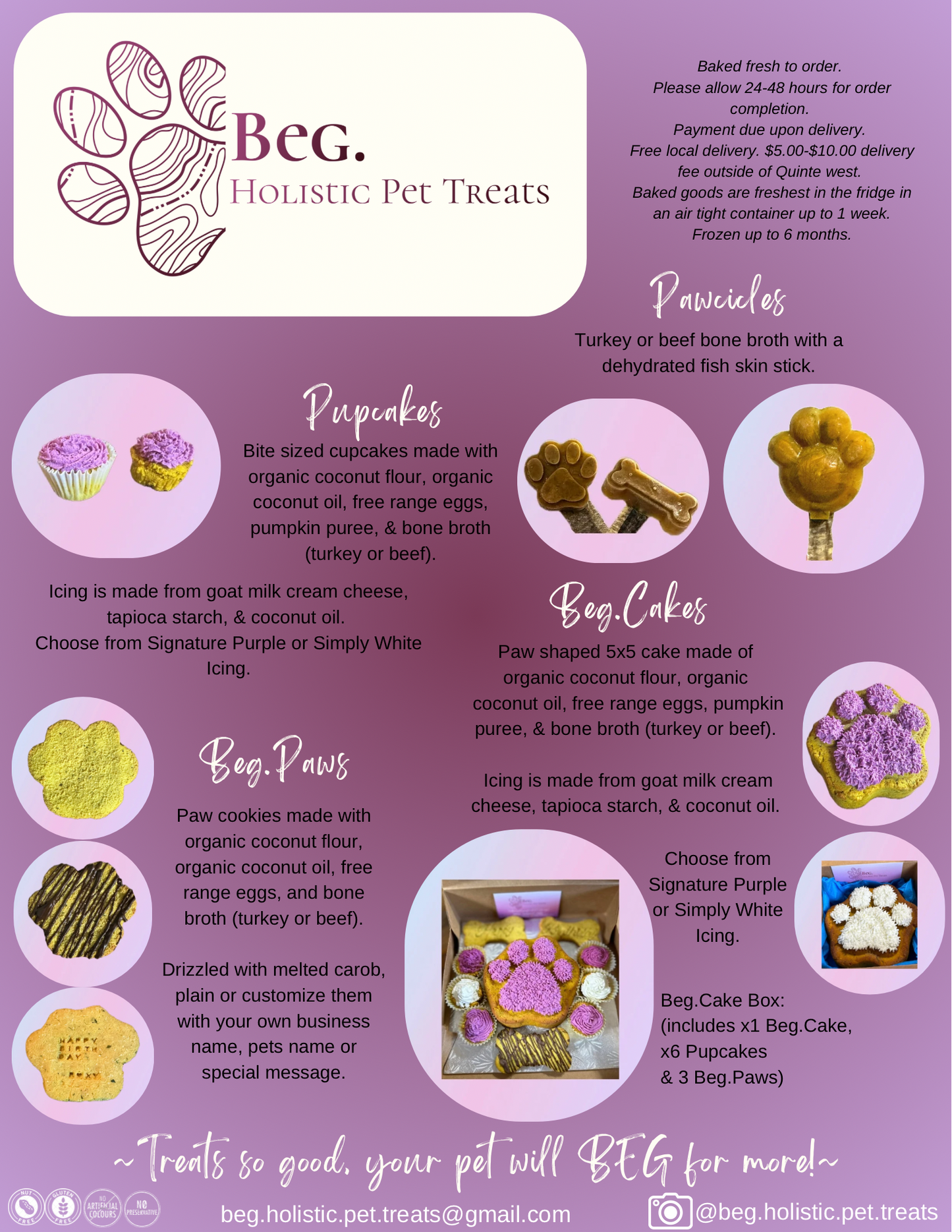 BEG. PupCakes Holistic Pet Treats