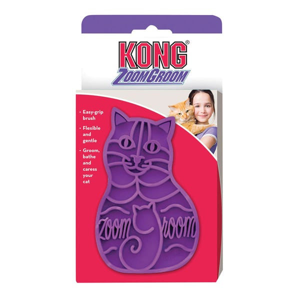 KONG ZoomGroom Rubber Groomer Cat Brush