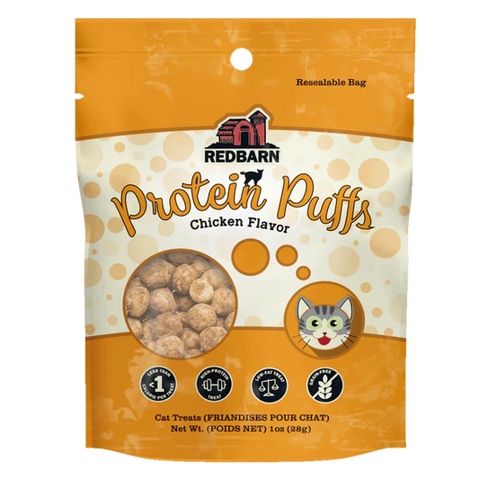 Friandises pour chats Red Barn Protein Puffs, aromatisées au poulet, sac de 1 oz