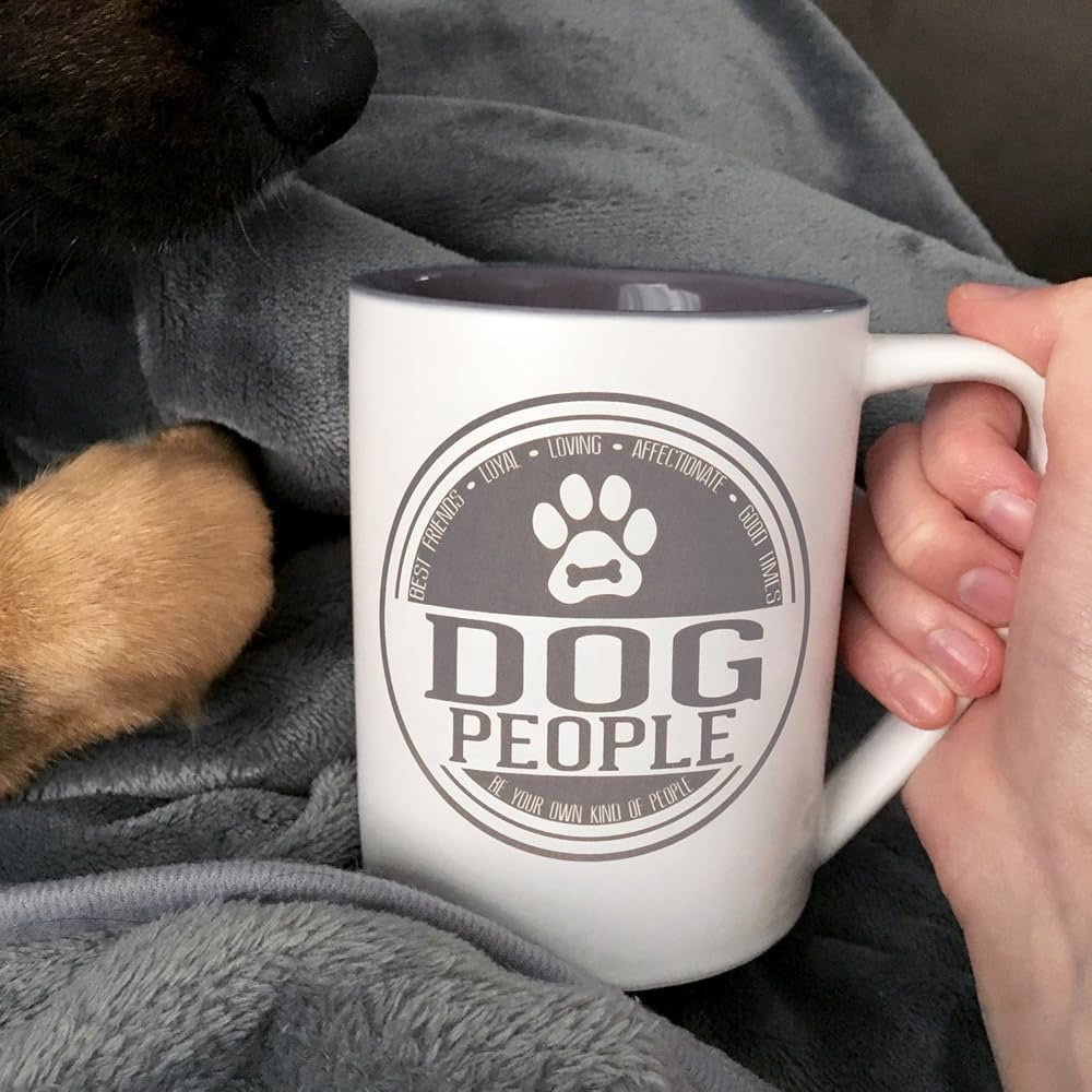 Pavilion Gift Company Dog People Ceramic Coffee Mug, Large, Gray