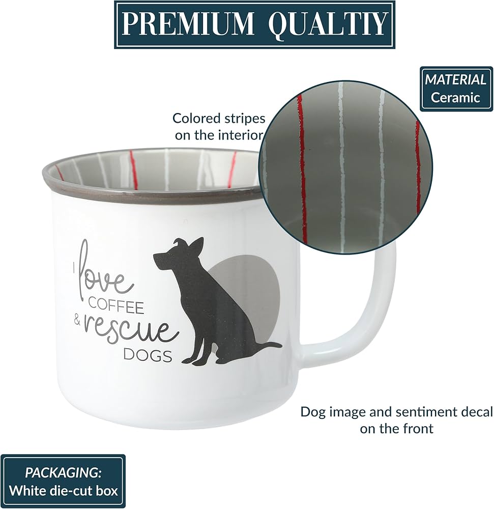 Pavilion - I Love Coffee & Rescue Dogs - 18 oz Coffee Mug with Socks