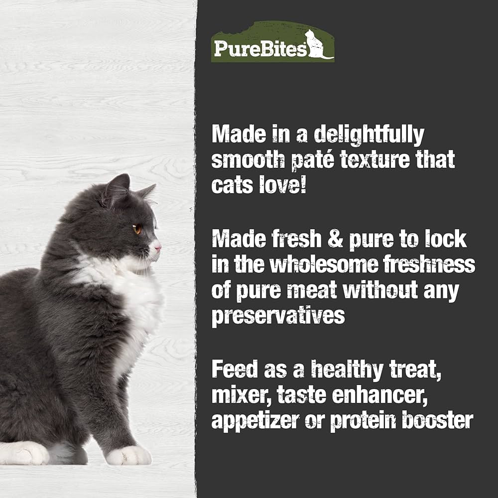 PureBites 100% Pure Chicken & Beef Pate Cat Treat | Single 2.5oz can | only 2 Ingredients |