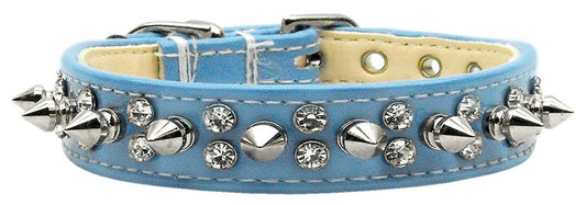 Mirage Pet Products Pet and Dog Spike Collar, "Double Crystal & Spikes"