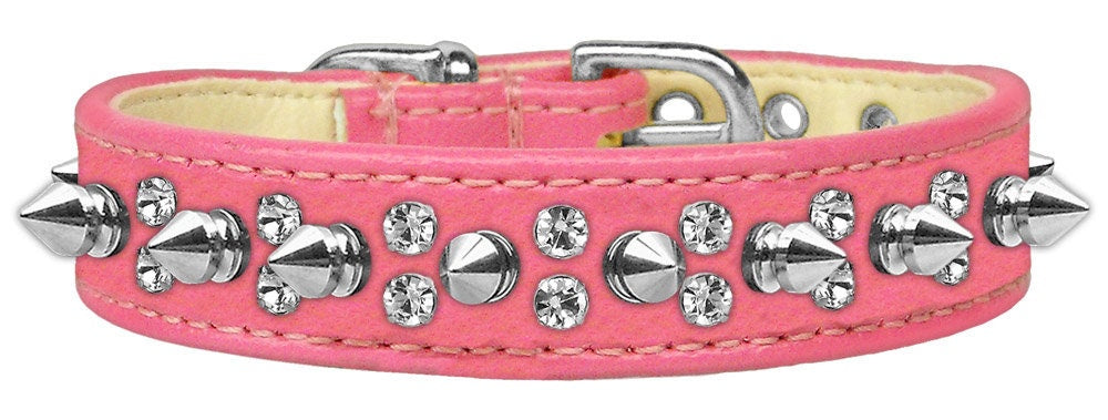 Mirage Pet Products Pet and Dog Spike Collar, "Double Crystal & Spikes"