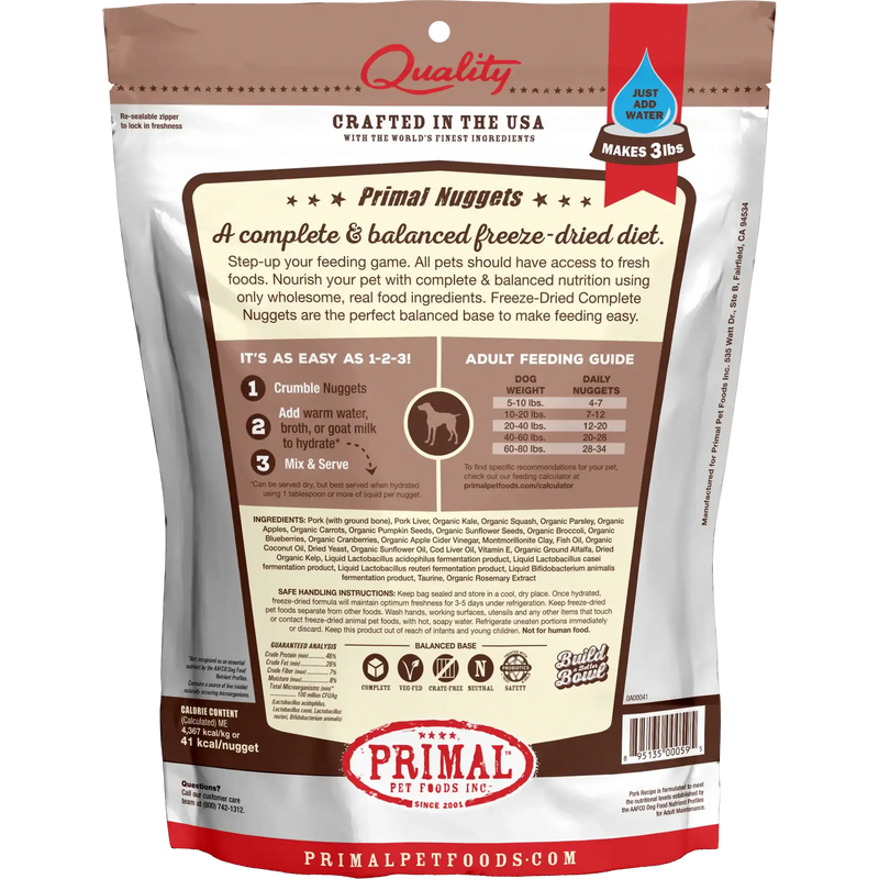 PRIMAL Pork CANINE FREEZE-DRIED NUGGETS