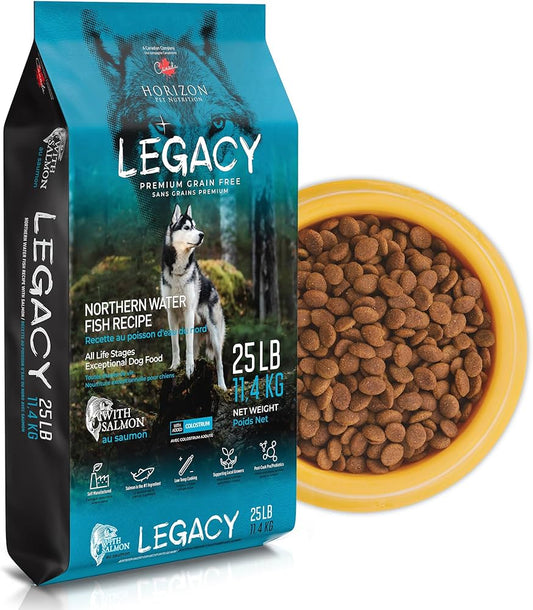 LEGACY Premium Grain-Free Dog Food | Northern Water Fish Dry Dog Food Recipe | Nutritious Salmon Formula Dog Food for All Life Stages | 25 lb