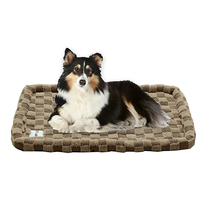 Ruff Love Bolster Style Faux Fur & Sherpa Dog Crate Bed