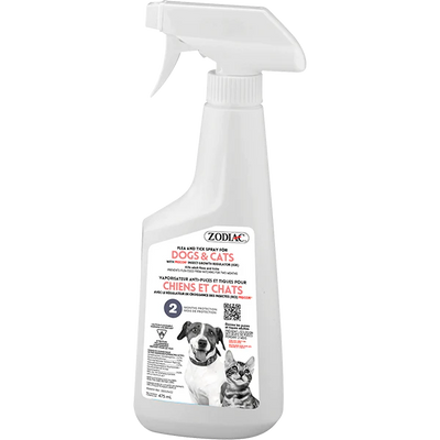 Zodiac Flea & Tick Spray for Dogs & Cats, Kills Adult & Pre-Adult Fleas (475ml)