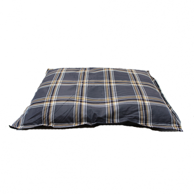 Ruff Love Cloud Pillow, Dog Bed, Buffalo Plaid, Grey & Tan