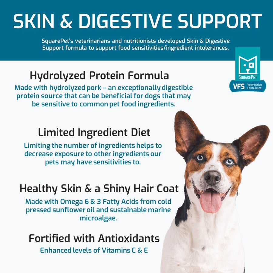 SquarePet VFS Veterinarian Formulated - Skin & Digestive Support - Natural Food for Dogs (4.4lbs)