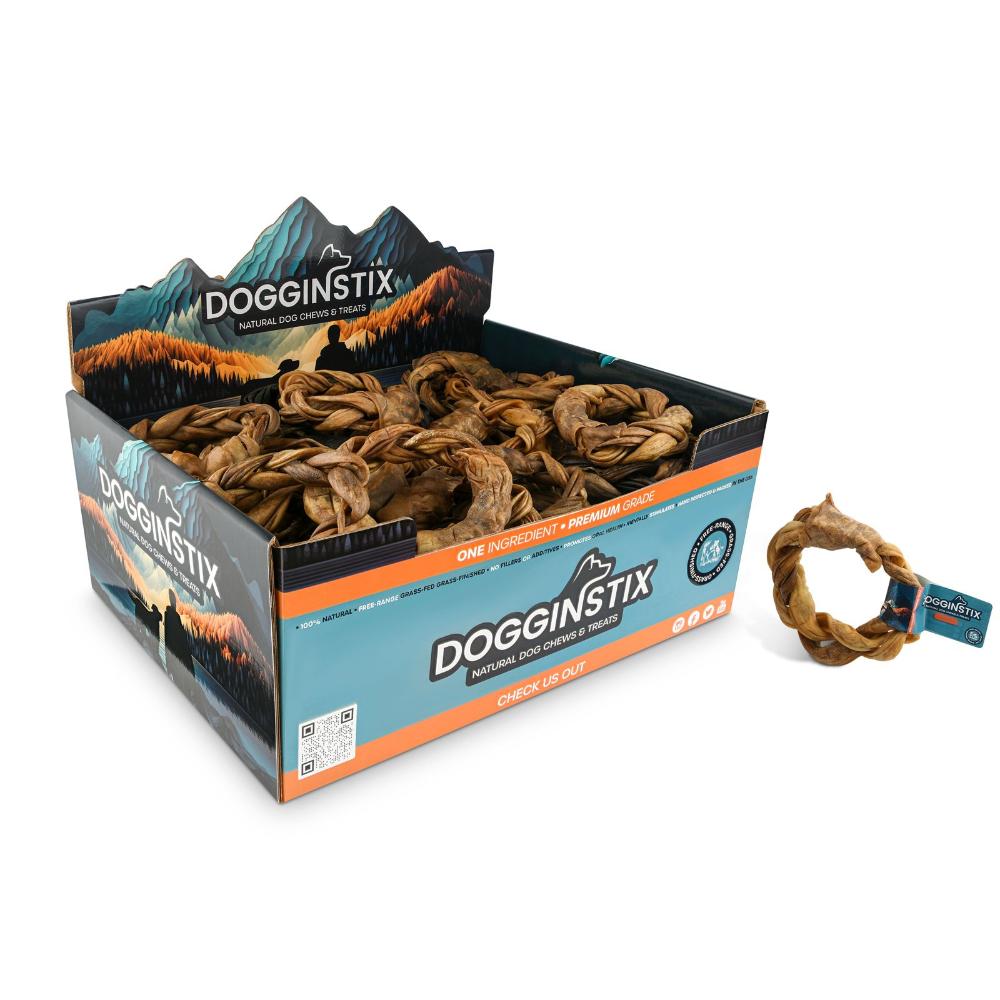 DOGGINSTIX Braided Lamb Collagen Ring