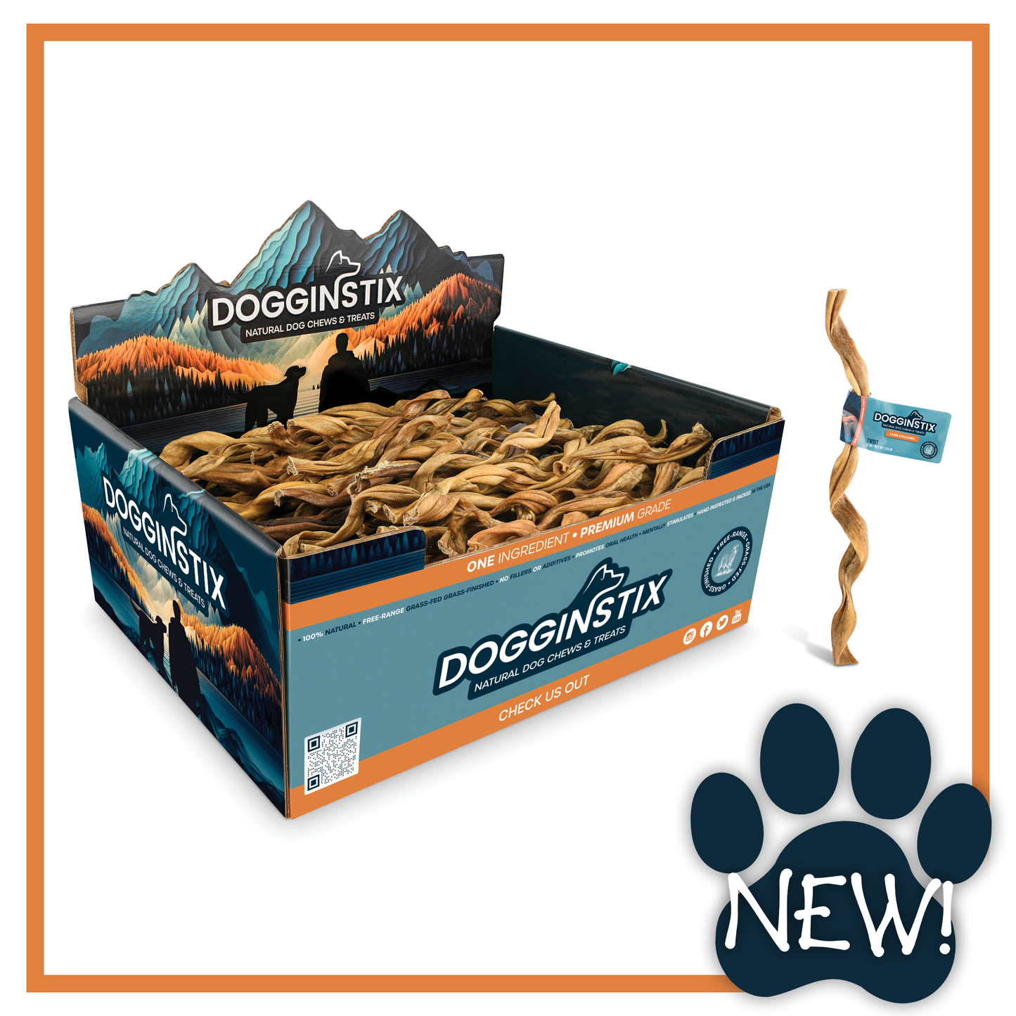 Dogginstix Lamb Collagen Twist 12"