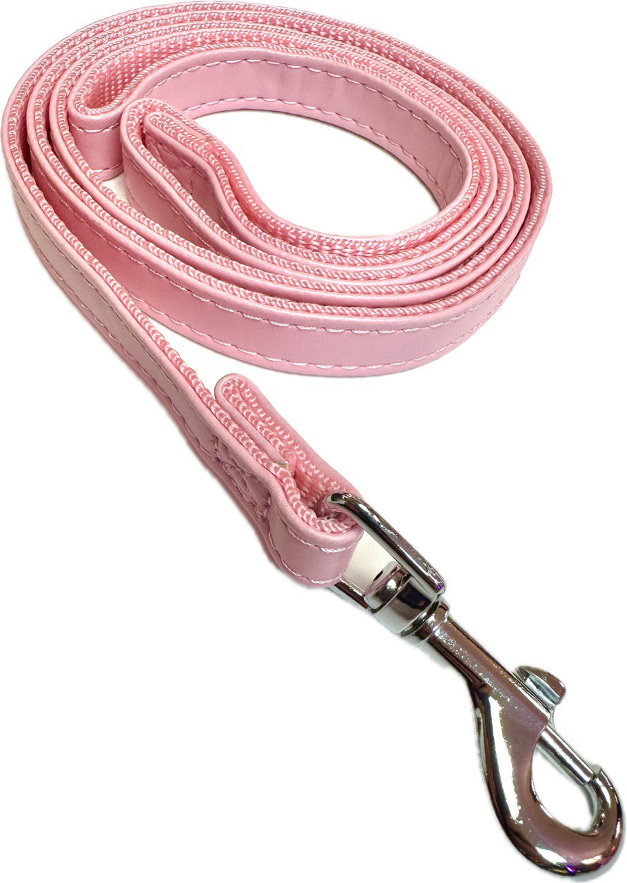 Spiked Dog Collar 16" & Leash 48" Set, Pink