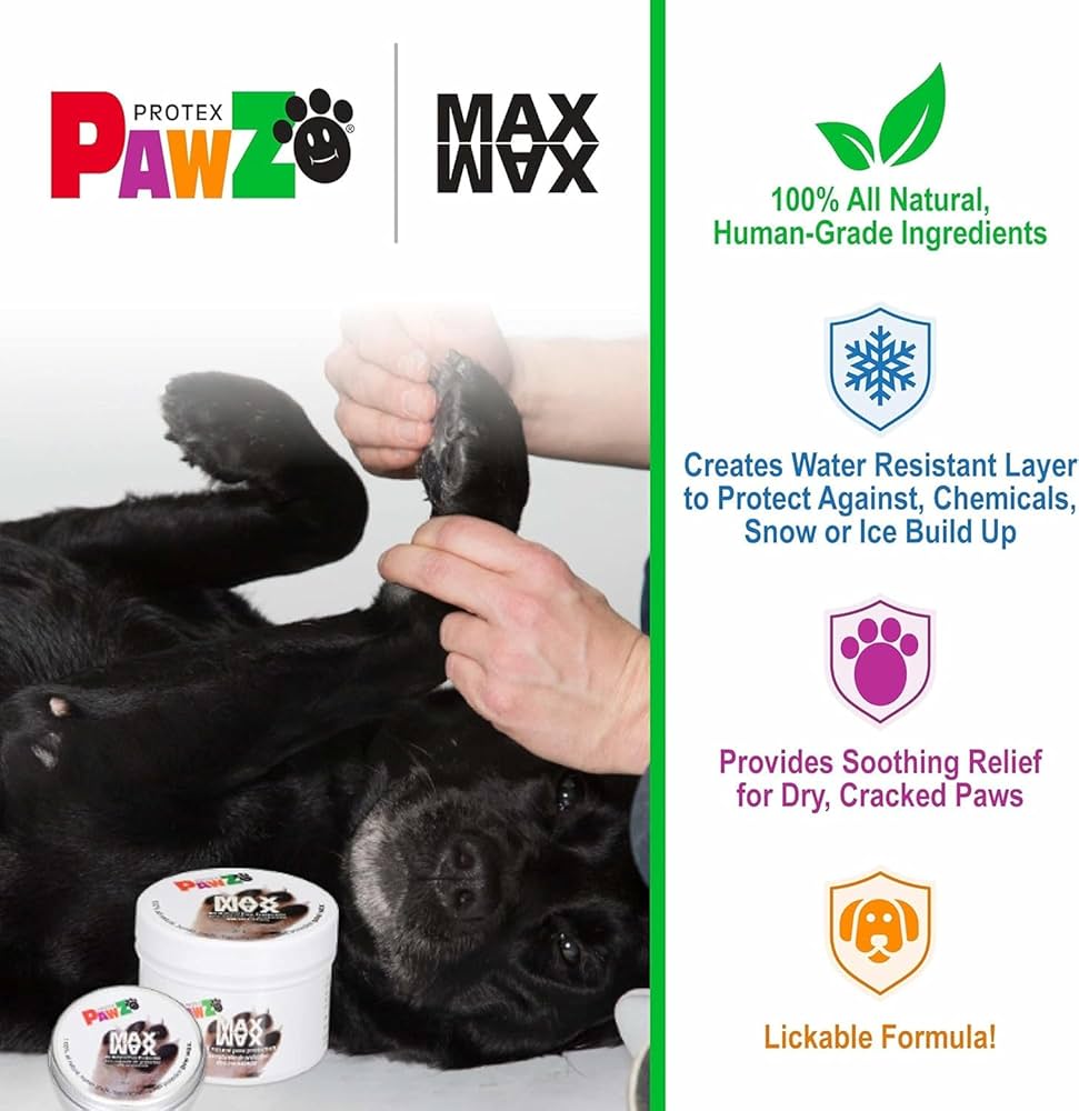 MaxWax Dog Paw Balm - 100% All Natural Paw Balm for Dogs - Lick Safe - Paw Soother for Puppies and Adult Dogs - Wax for Dog Paw Protector - 60g (2.1 oz)