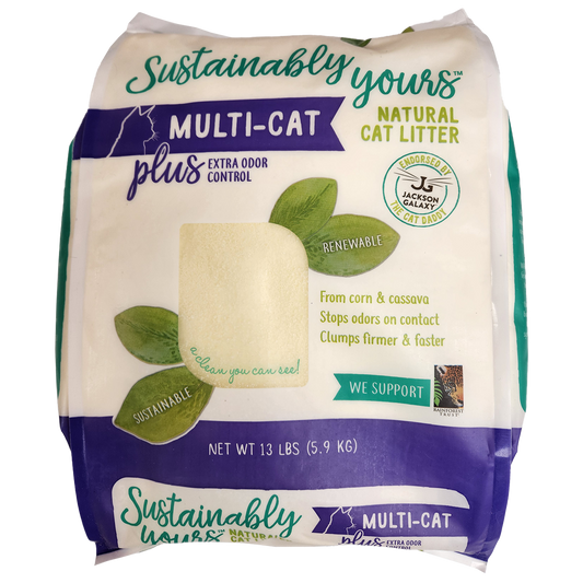 Sustainably Yours Multi-Cat Plus, Extra Odor Control, Natural Cat Litter, 5.9kg