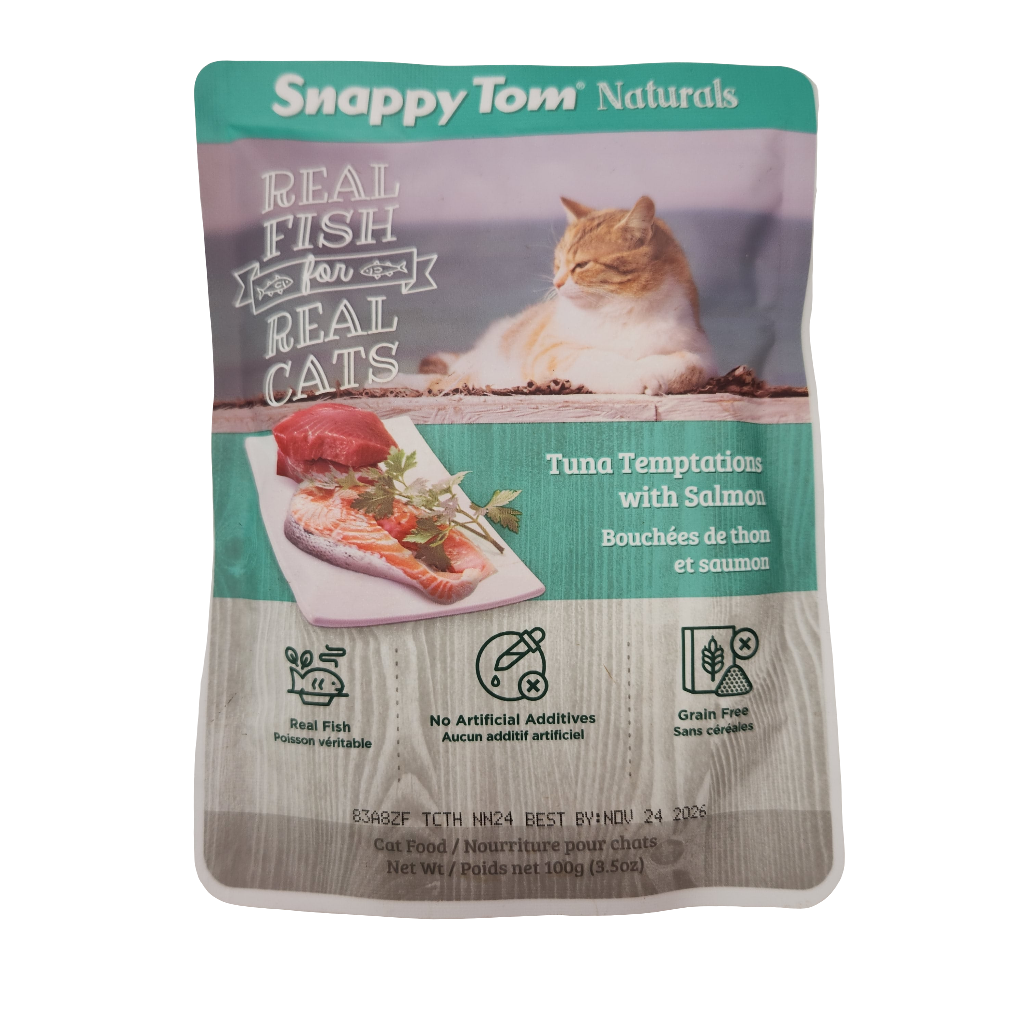 Snappy Tom Naturals Tuna Temptations with Salmon Pouch 3.5oz