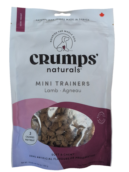 Crumps Naturals Mini Trainers, Soft & Chewy Dog Treats, Lamb, 300g
