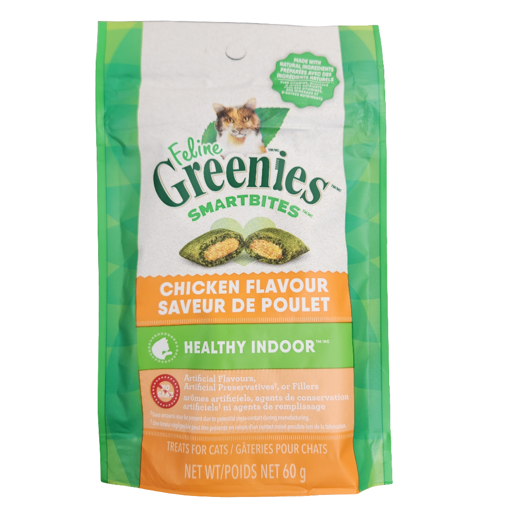 Greenies Feline Chicken Flavor Healthy Indoor Dental Cat Treats 60g
