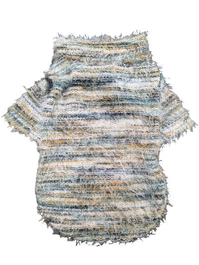 Striped Fuzzy Knitted Sweater