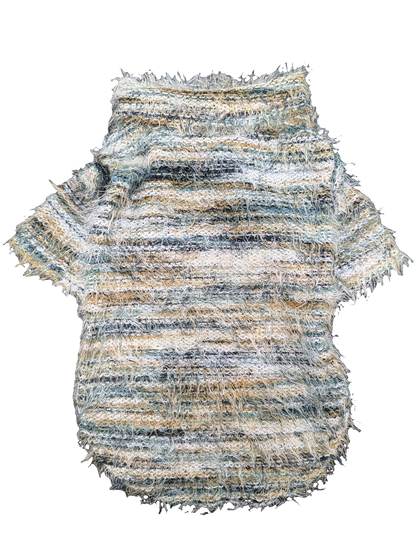 Striped Fuzzy Knitted Sweater